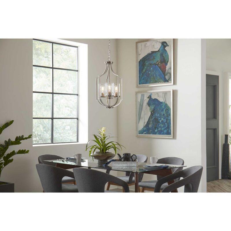 Progress Lighting Lassiter 3-Light Foyer Brushed Nickel Pendant with Clear Glass Shades