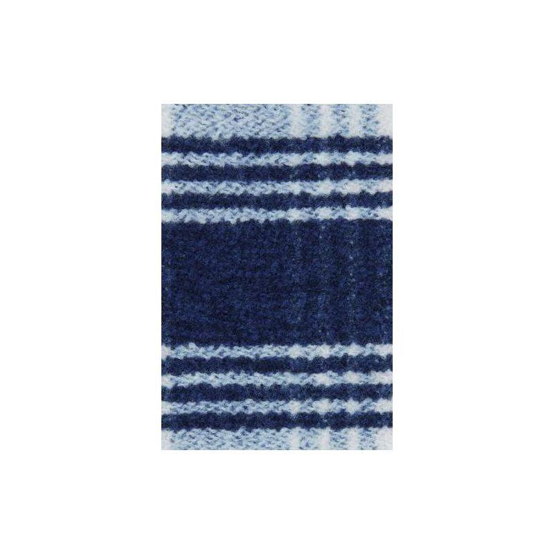 Lands' End Luxe Cashtouch Throw Blanket - 50x60 inches - Pale Slate Blue/Ivory Plaid
