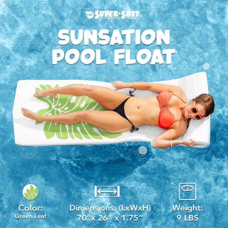 TRC Recreation Sunsation 1.75" Thick Foam Pool Float Lounger w/ Headrest for Lounging & Sunbathing in Swimming Pools, Beaches & Lakes, 70" x 26"