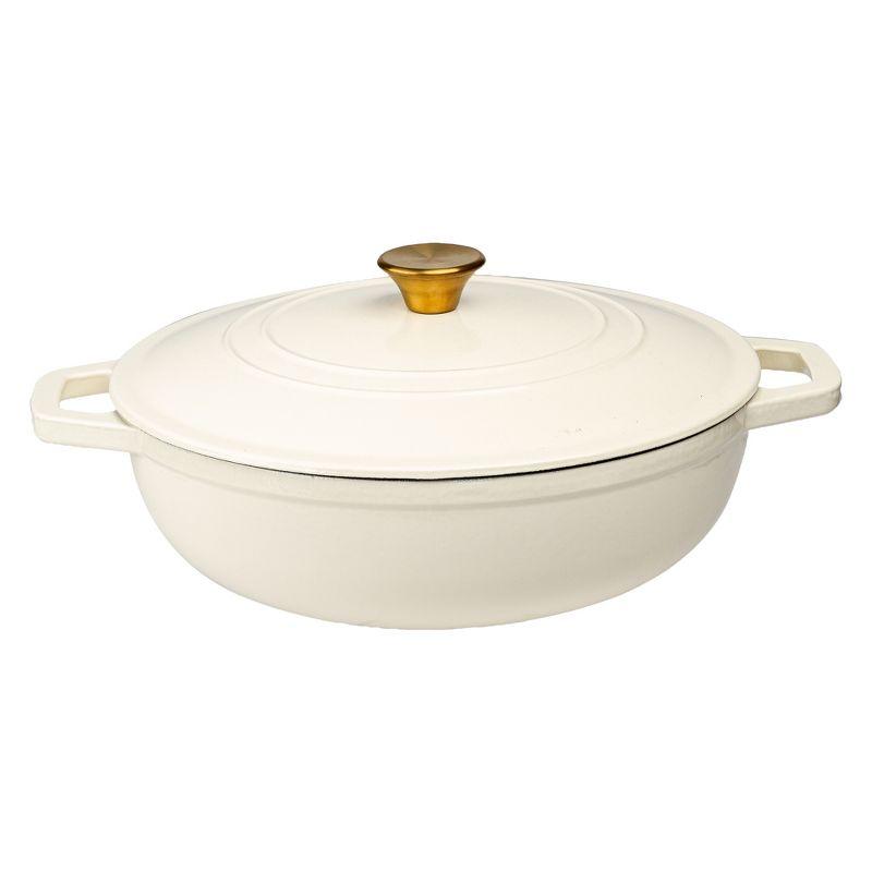 Lexi Home Enameled 5 Qt. Cast Iron Dutch Oven Braiser