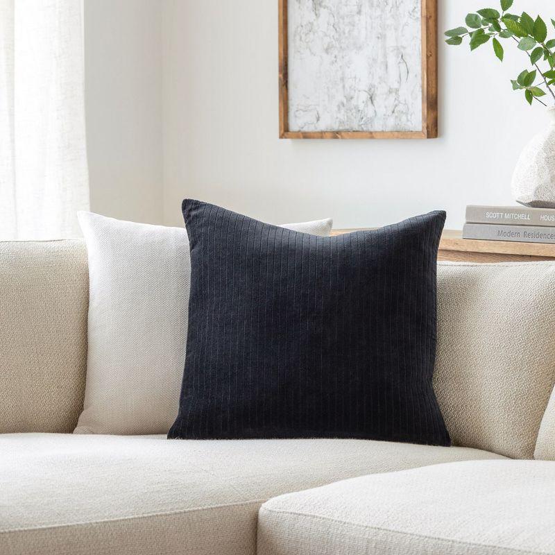 Mark & Day Kamesha 22"H x 22"W Square Pillow Cover No Insert Modern Ink Blue Throw Pillow