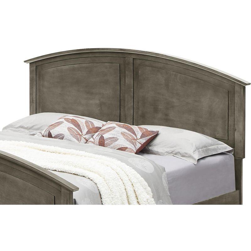 Rustic Gray Wood King Bed with Curved Headboard