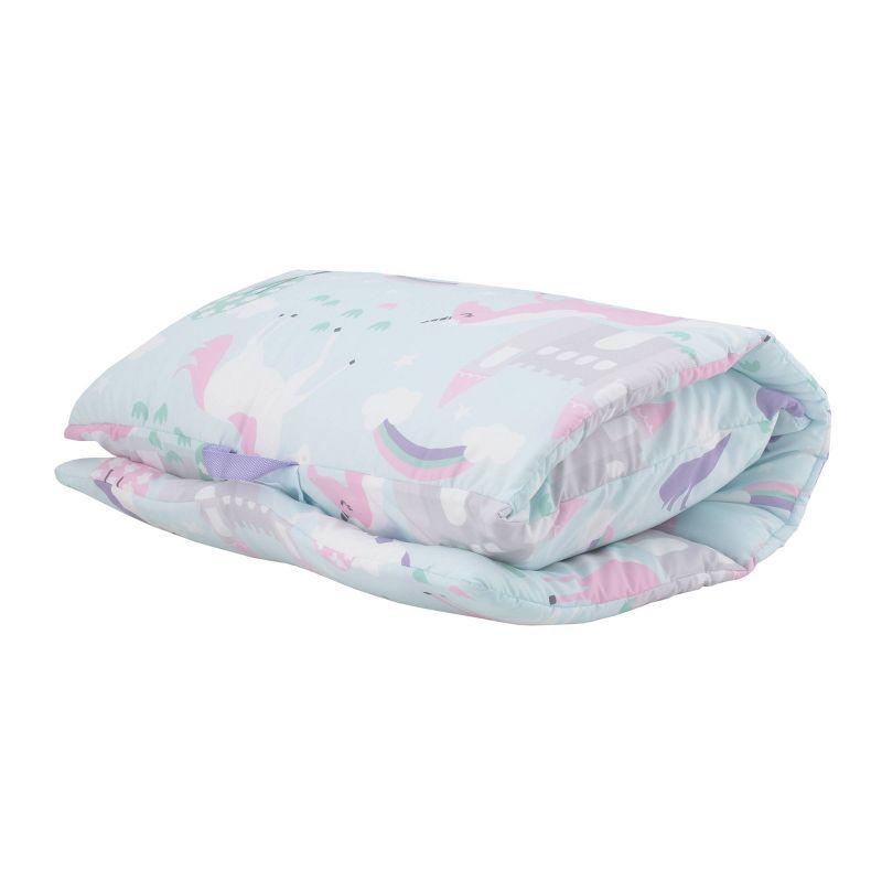 Everything Kids' Unicorn Deluxe Easy Fold Nap Mat: NoJo, Light Blue, Toddler & Preschool Sleep Mat, Machine Washable