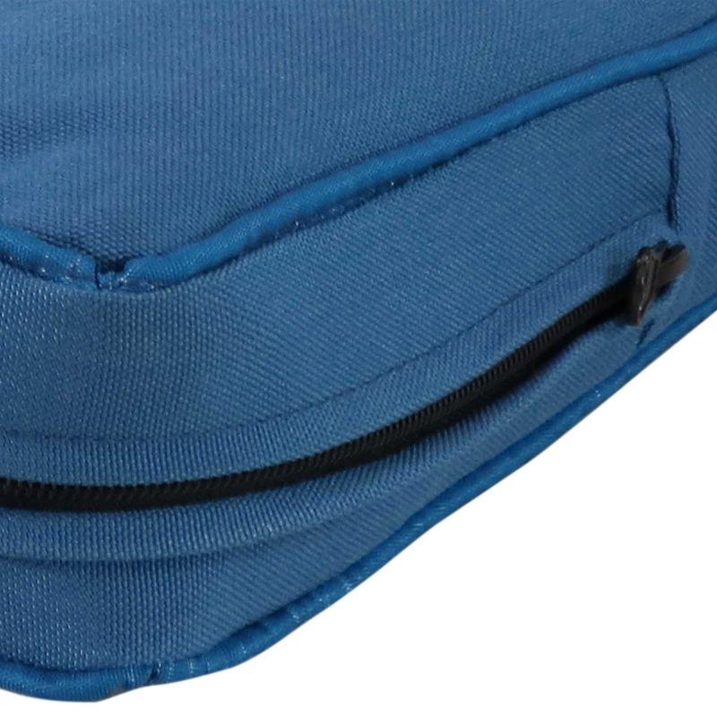 Plush Rectangle Outdoor Bench Cushion in Vibrant Blue Polypropylene