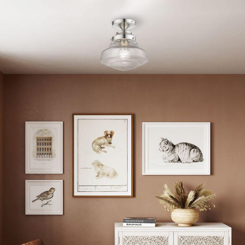 Livex Lighting Avondale 1 - Light Semi-Flush Mount in  Brushed Nickel