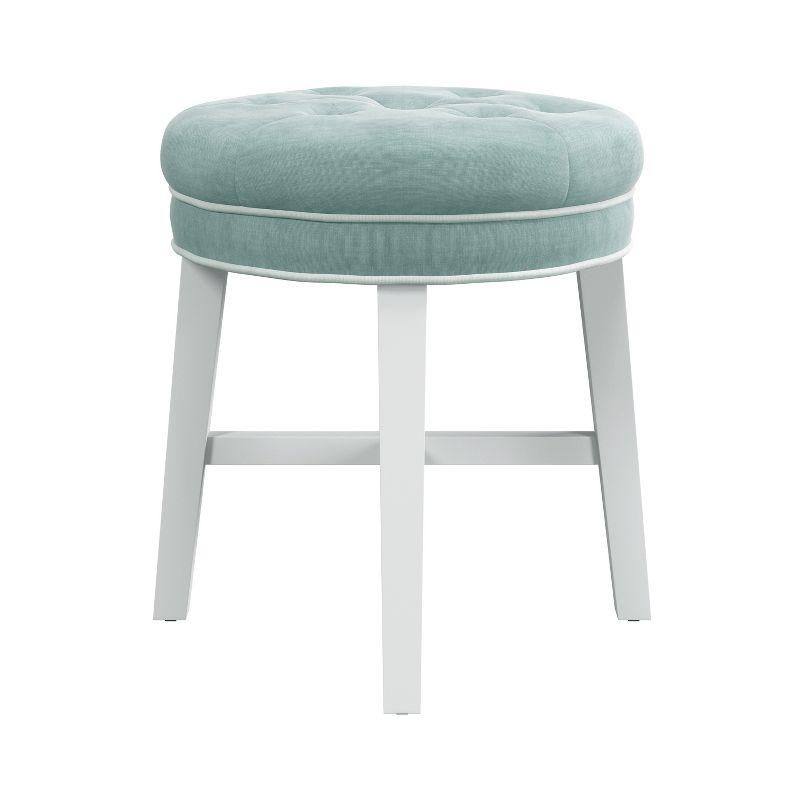 18" Sophia Tufted Backless Wood Vanity Stool Spa Blue - Hillsdale Furniture