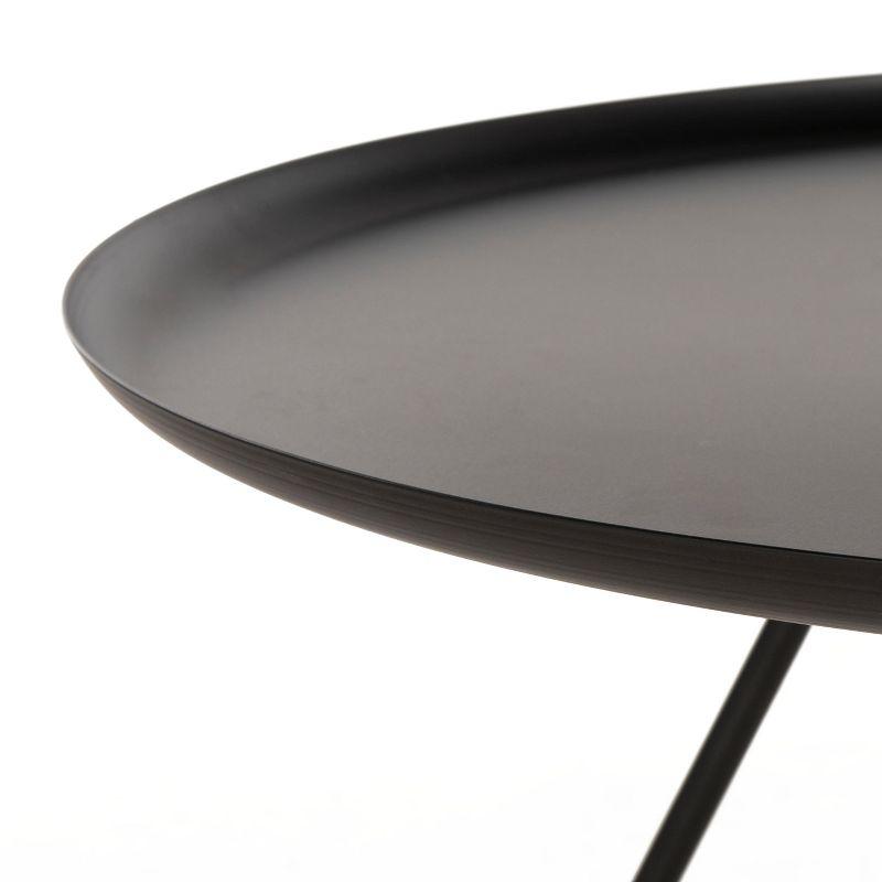 Transitional Round Black and Gold Metal Coffee Table