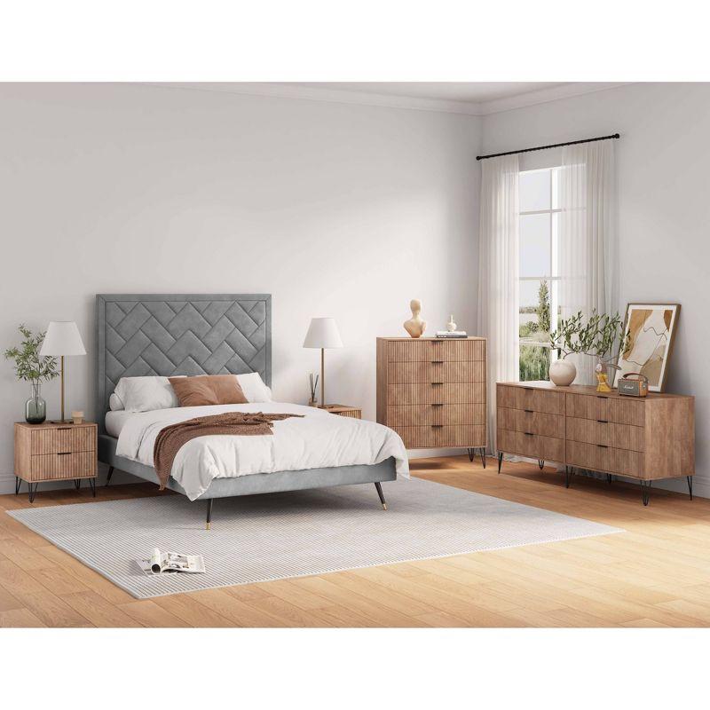 Dumbo 3-Piece Brown Wood Dresser and Nightstand Set