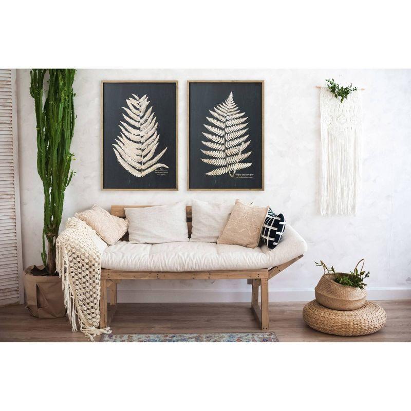 27.5" x 39.3" (Set of 2) Styles Wood Framed Decorative Wall Art with Fern Leaf - Storied Home: Modern Botanical Canvas Prints