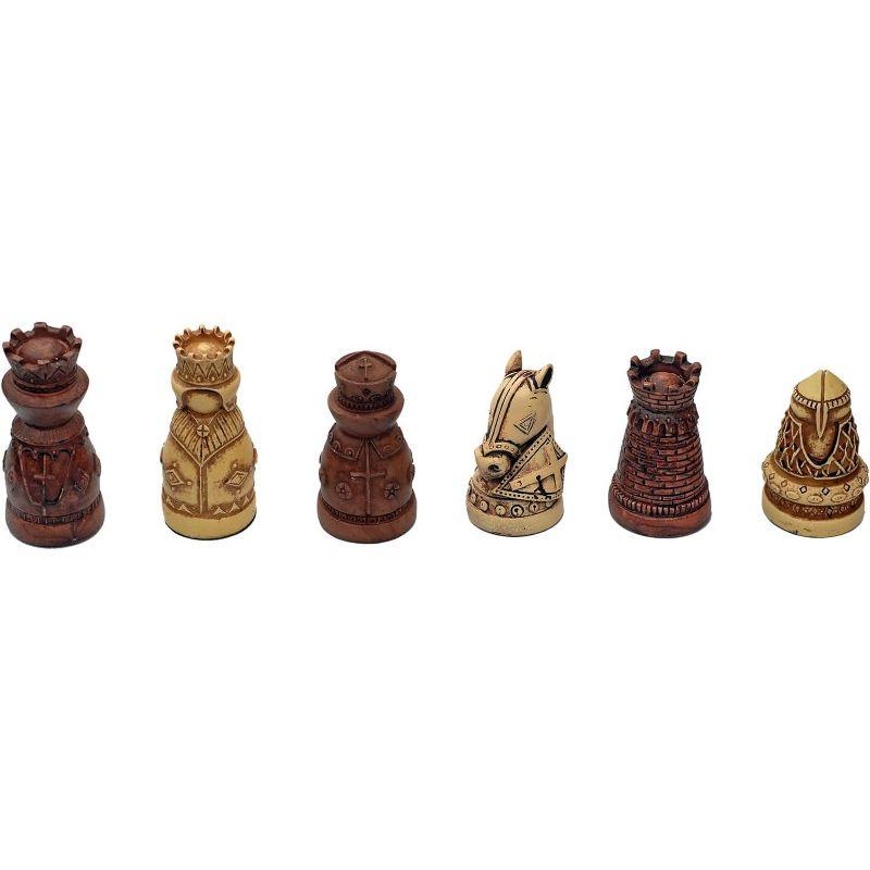 WE Games Medieval Chess & Checkers Game Set - Wood Board with Storage Drawers 15 in.