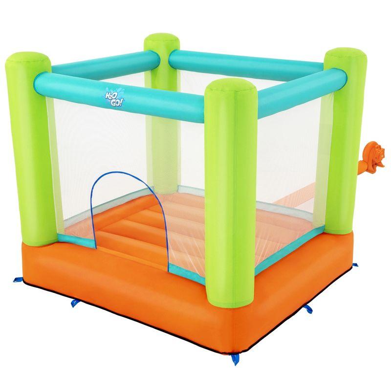 Vibrant Green and Orange Inflatable Kids Bouncer with Slide