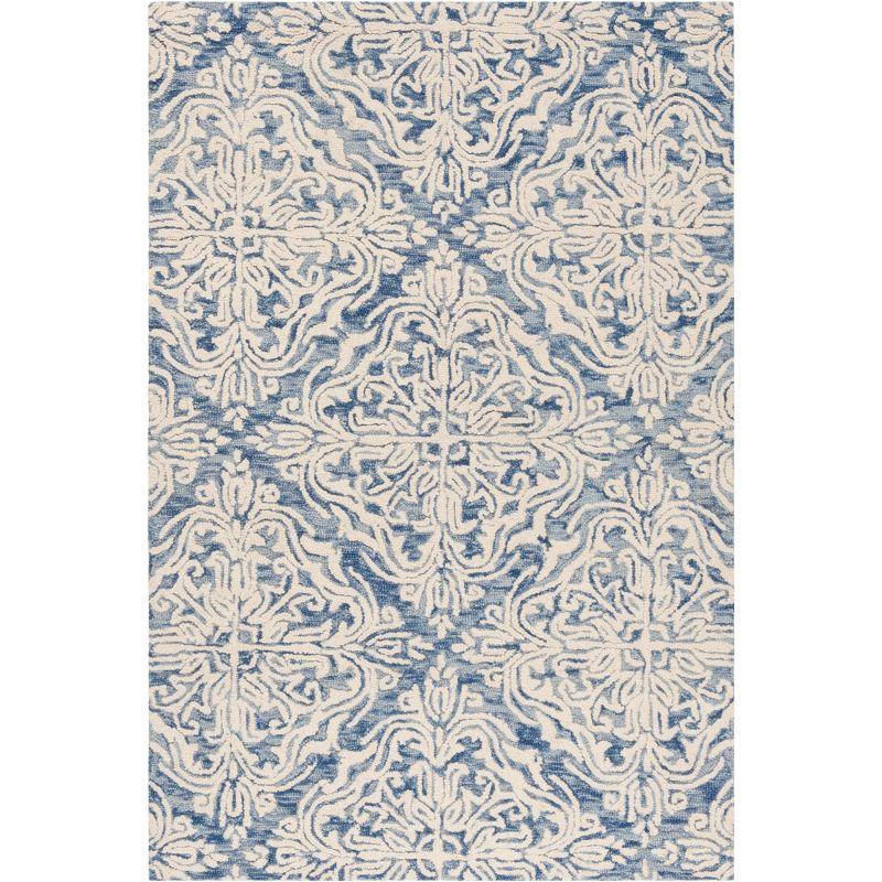 Blossom BLM103 Hand Tufted Area Rug - Blue/Ivory - 4'x6' - Safavieh.