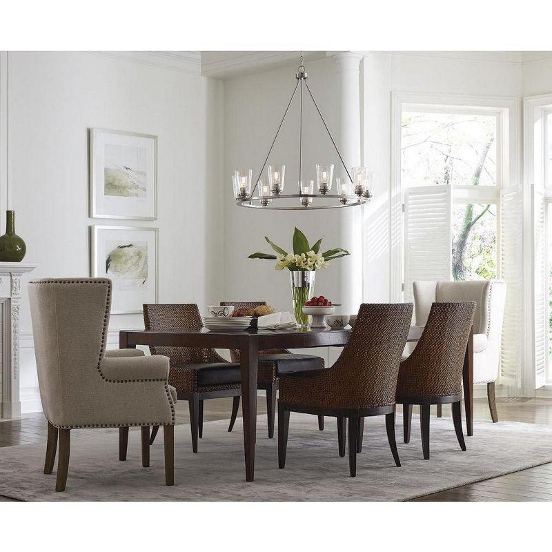 Elegant Brushed Nickel 9-Light Circular Chandelier with Adjustable Chain