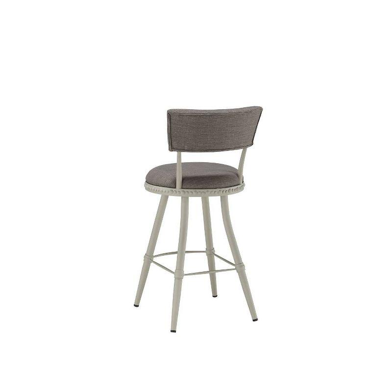 Gray Adjustable Swivel Metal Barstool with Padded Seat