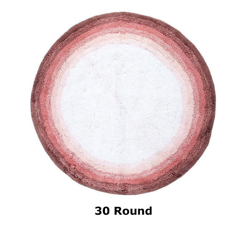 30" Round Torrent Collection 100% Cotton Bath Rug Rose - Better Trends: Machine Washable, Tufted, Ombre Design, Spray Latex Backing