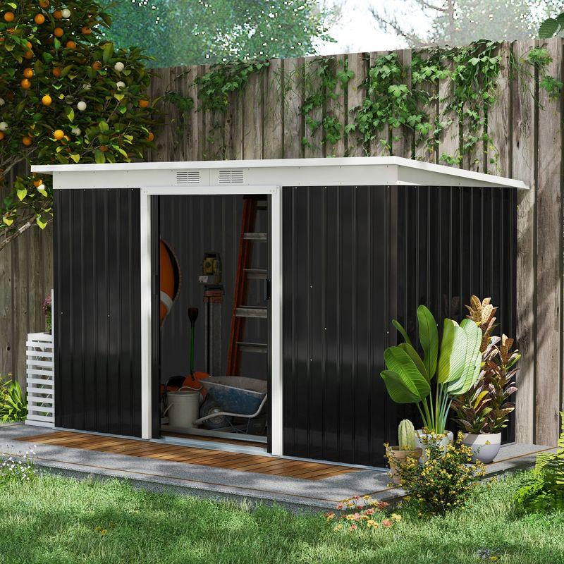 9 ft. W x 4 ft. D Metal Horizontal Tool Shed