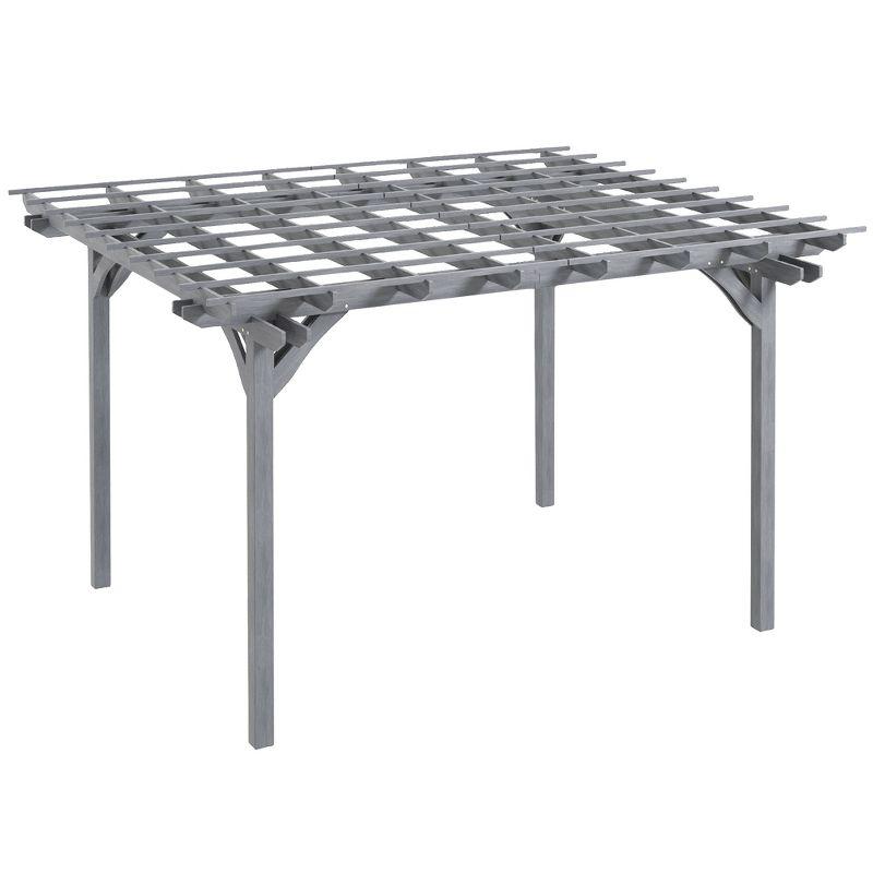 Outsunny 12 Ft. W x 10 Ft. D Solid Wood Pergola