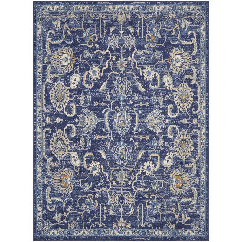 Nourison Grafix GRF24 Indoor Area Rug - Navy 3'9" x 5'9"