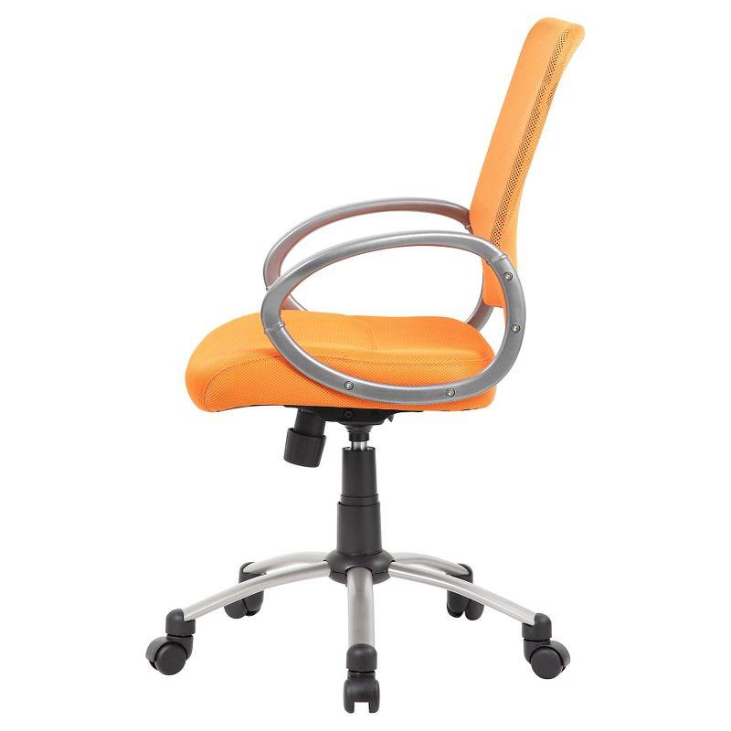 Ergonomic Orange Mesh Task Chair with Pewter Metal Base