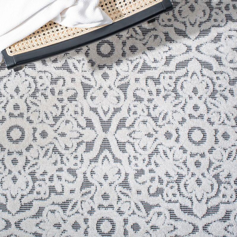 Cabana CBN662 Power Loomed Indoor and Outdoor Accent Rug - Ivory/Grey - 2'2"x5' - Safavieh.