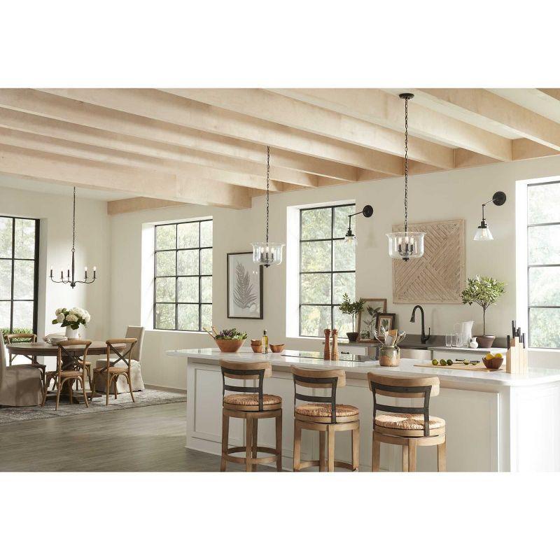 Progress Lighting Winslett 3-Light Semi-Flush Mount, Brushed Nickel, Seeded Glass Shade