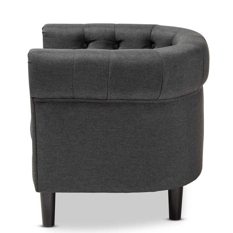 Bisset Chesterfield Chair Gray - Baxton Studio