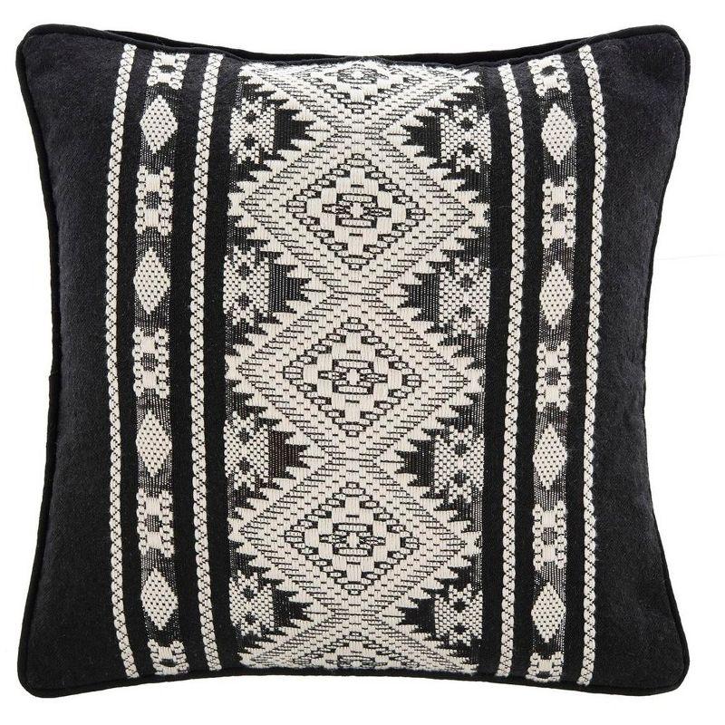 Embroidered Cotton Blend Throw Pillow