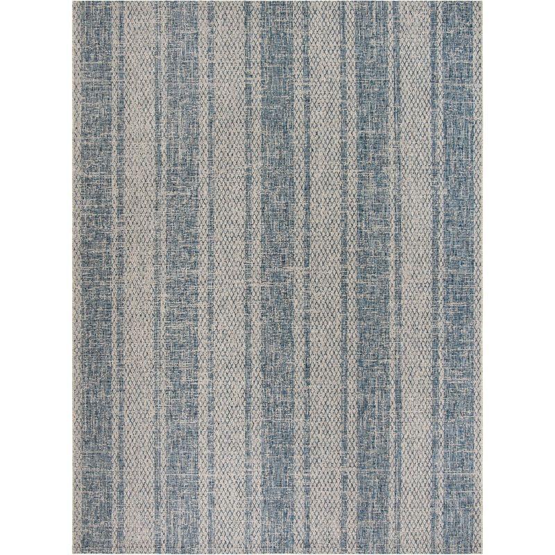 Courtyard CY8734 Power Loomed Indoor and Outdoor Area Rug - Light Grey/Blue - 8'x11' - Safavieh