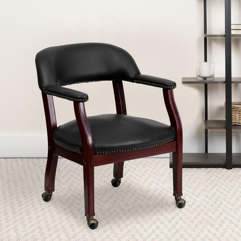 Emma and Oliver Conference Chair with Accent Nail Trim  and Casters