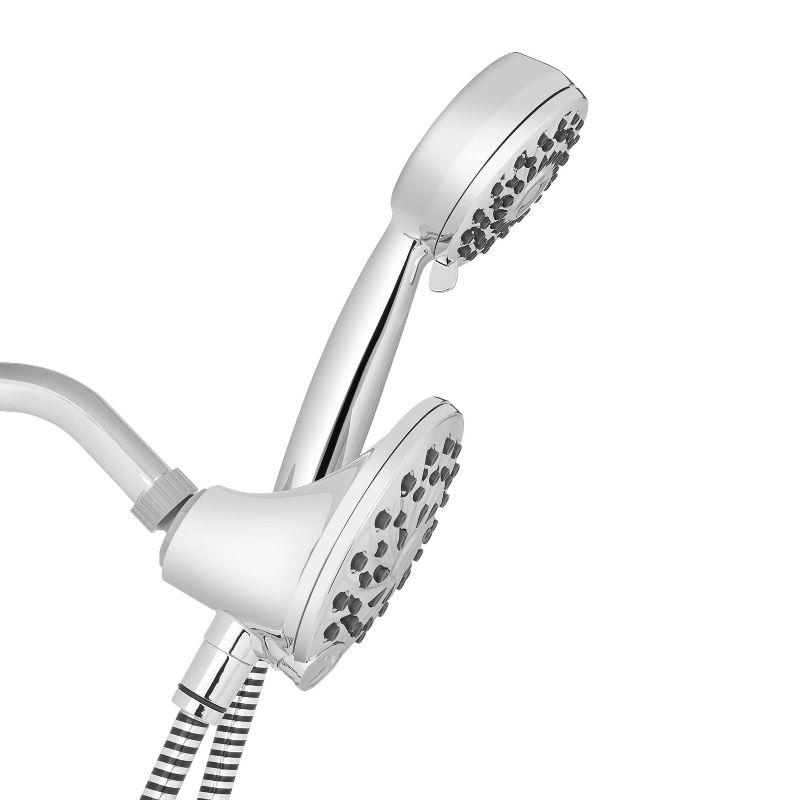 Push Button Combination Shower Head - Waterpik: 7-Setting, Chrome-Plated, EPA WaterSense, 1.8 GPM