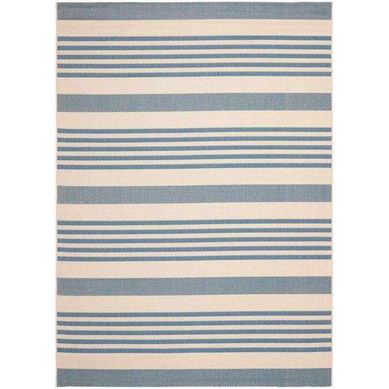 Blue Synthetic Easy Care Stain-Resistant Rectangle Area Rug