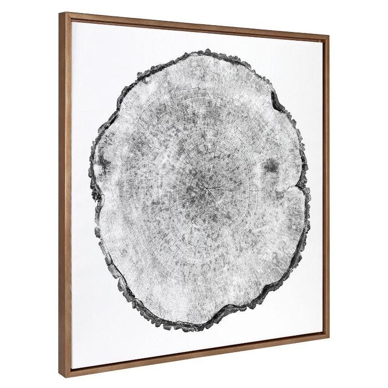 30" x 30" Sylvie Tree Rings Framed Wall Canvas by Emiko and Mark Franzen: Modern Botanical Art - Kate & Laurel All Things Decor