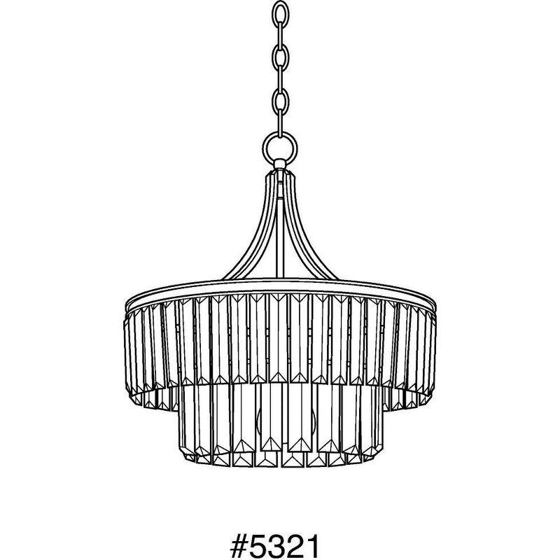 Progress Lighting Glimmer 5-Light Pendant, Silver Ridge, Prismatic Glass Shade