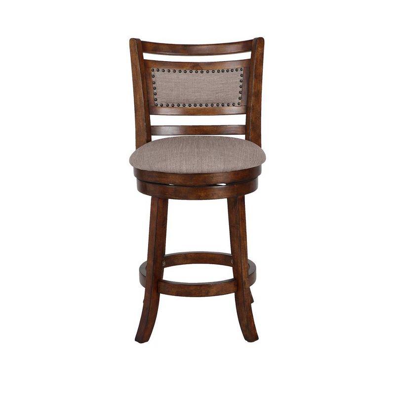 New Classic Furniture, Aberdeen Brown Solid Wood Swivel Counter Stool (Set of 2), Brown