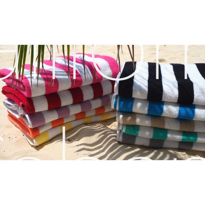 Arkwright Oversized California Beach Towels - (Pack of 4) Absorbent, Quick Drying, Ringspun Cotton Pool Towel, 30 x 70 in - Grey