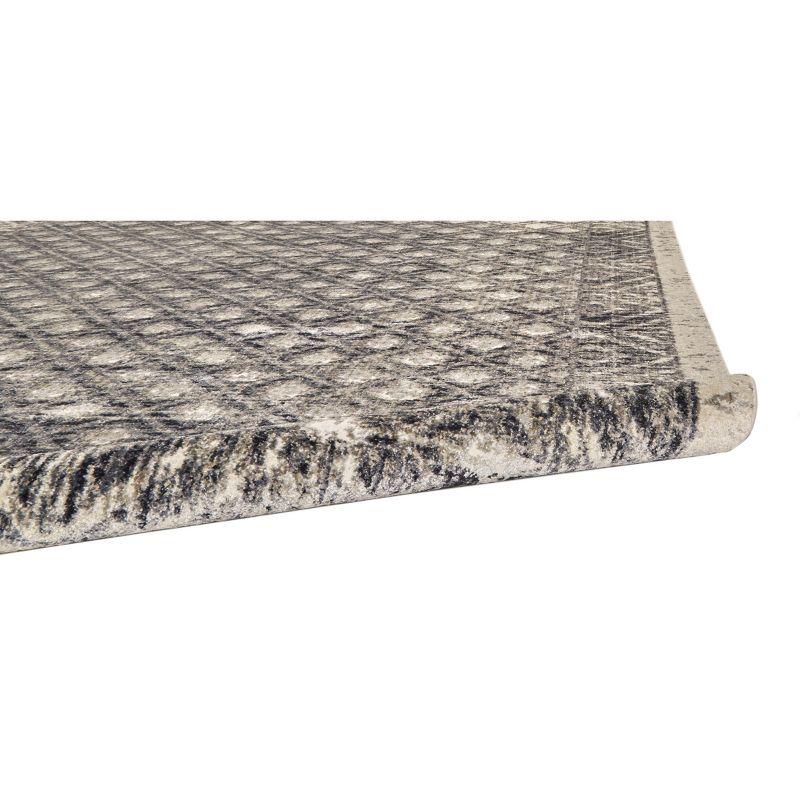 Kano Transitional Diamond Ivory/Black/Taupe Area Rug