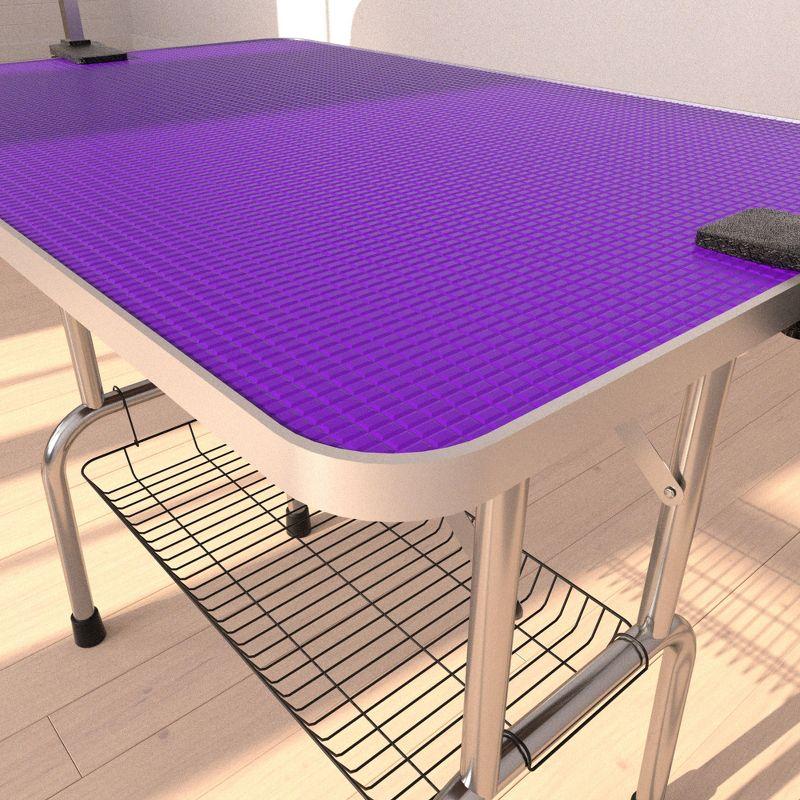 42" Purple Folding Pet Grooming Table with Adjustable Arms