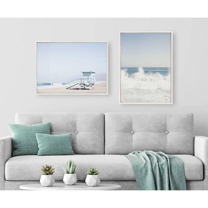 23" x 33" Sylvie Waves Crashing Framed Canvas by Caroline Mint - Kate & Laurel All Things Decor