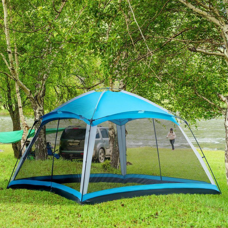 Outsunny 12' x 12' Screen House Room, 8 Person Camping Tent,Backpacking, and Traveling, Easy Set Up