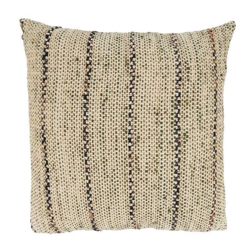 Saro Hugh Collection Striped Cotton Throw Pillow