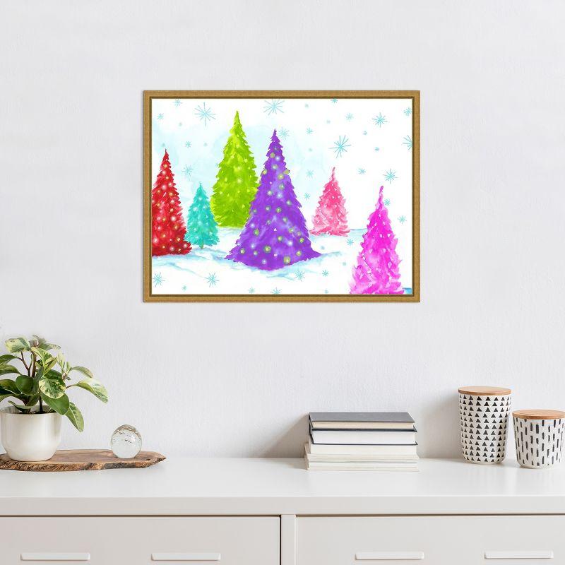 Amanti Art Magic Christmas Trees II by PI Studio Canvas Wall Art Print Framed 24 x 18-in.