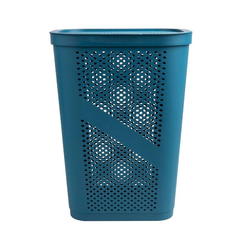 Mind Reader Mind Reader 60L Slim Laundry Hamper, Clothes Basket, Lid, Ventilated, Plastic, 17.25"L x 13.75"W x 23.5"H, 2-Pack