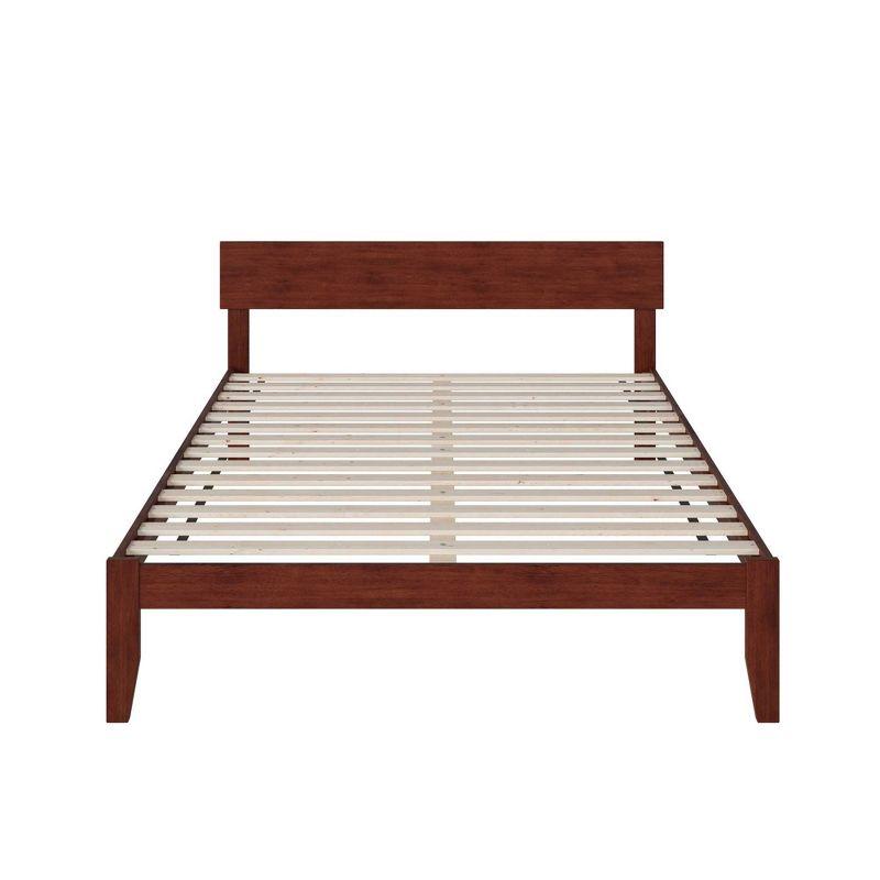 Boston Queen Walnut Wood Frame Bed with 2 Drawers