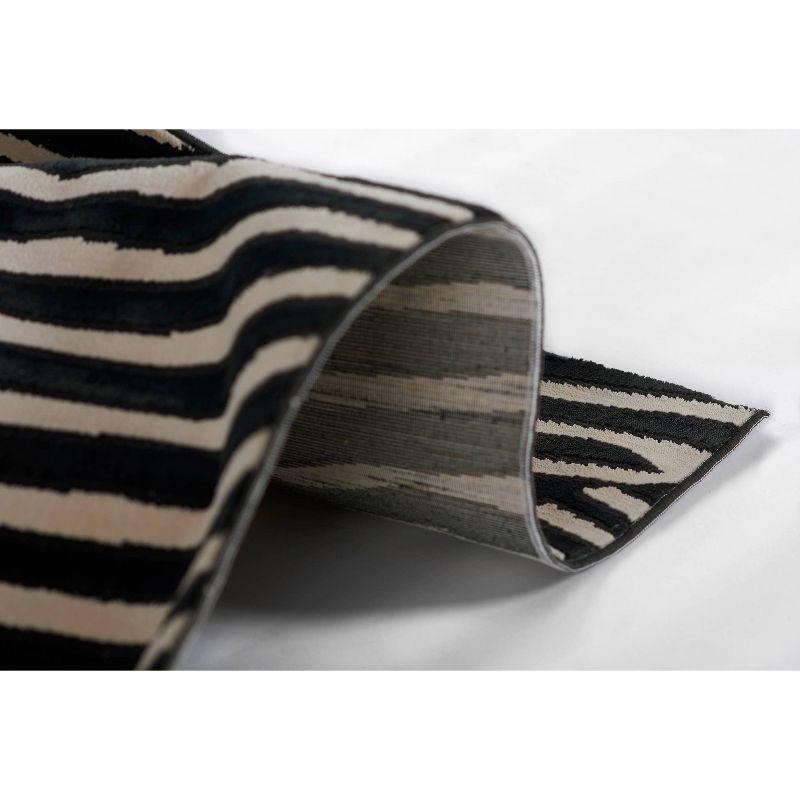 Momeni 2'3"x7'6" Xander Everly Machine Loomed Runner Rug Black: Geometric Pattern, Indoor, Low Pile, Polyester & Polypropylene