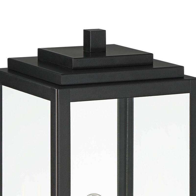 John Timberland Modern Outdoor Pier Mount Light Matte Black 17" Clear Glass Shade for Post Exterior Barn Deck House Porch Yard