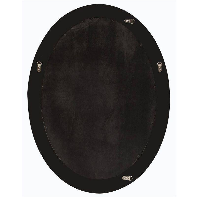 Matte Black Wood Oval Wall Mirror, 38" x 31"