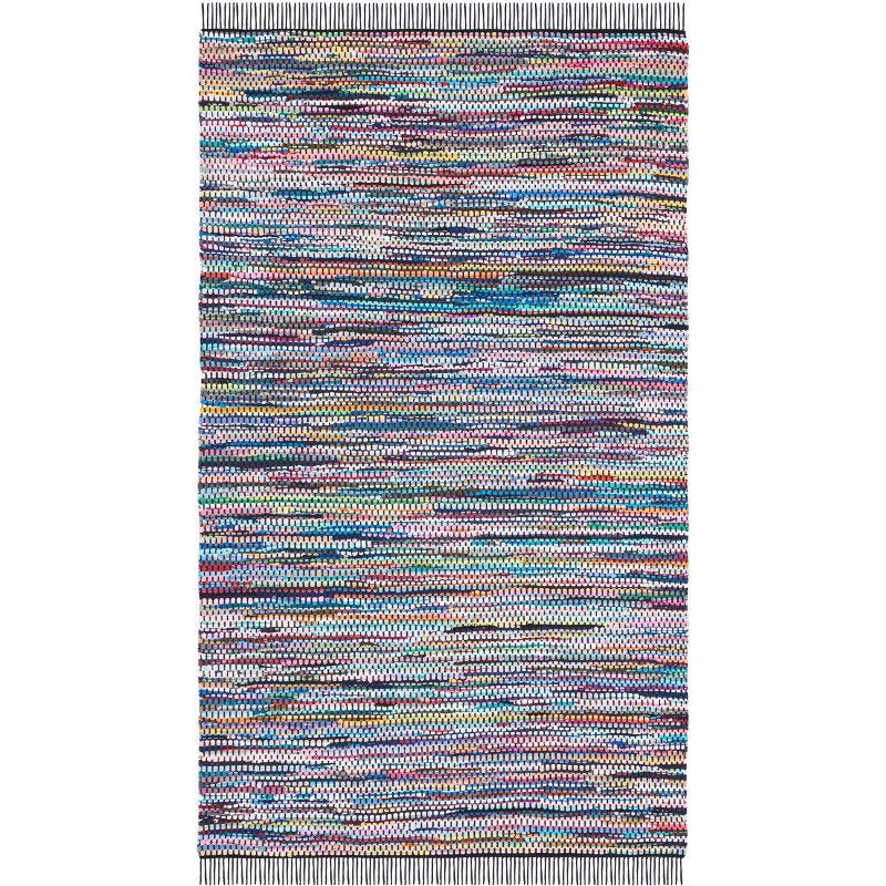 Montauk MTK251 Hand Woven, Flat Weave Indoor Accent Rug - Black/Pink - 4'x6' - Safavieh