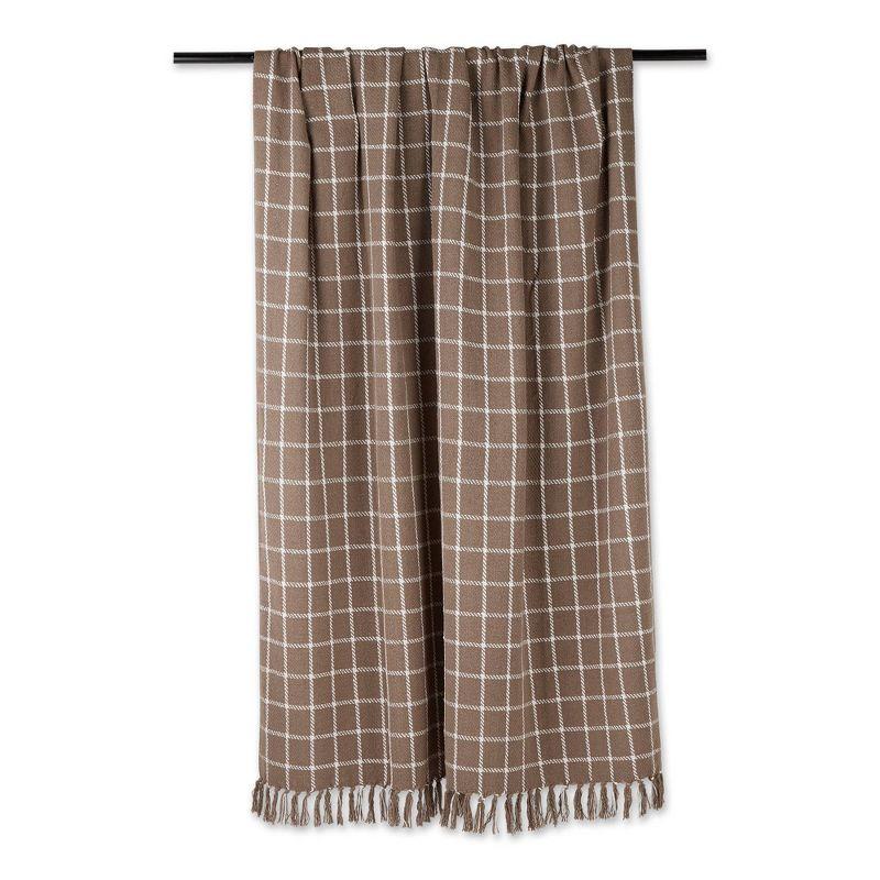 50"x60" Checked Plaid Throw Blanket Brown - Design Imports