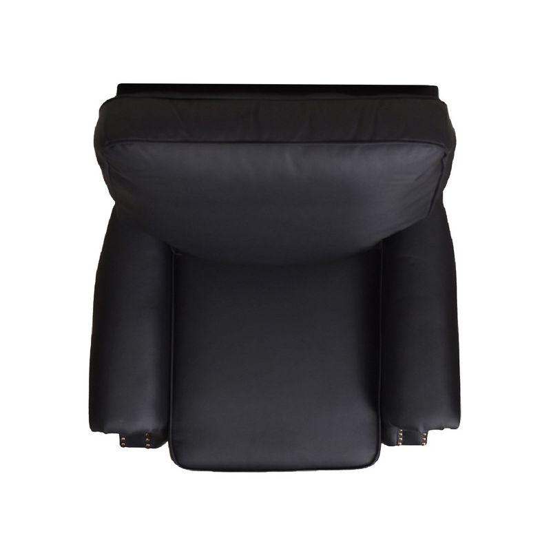 Charlie Design Auden 34" Manual Recliner Accent Chair, Ink Black Bonded Leather