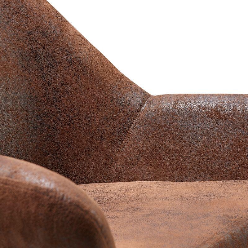 Ebern Designs Ringwold Armchair with Aged Fabric and Solid Wood Legs